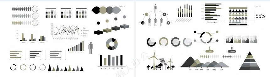欧美杂志风表格数据通用PPT模板