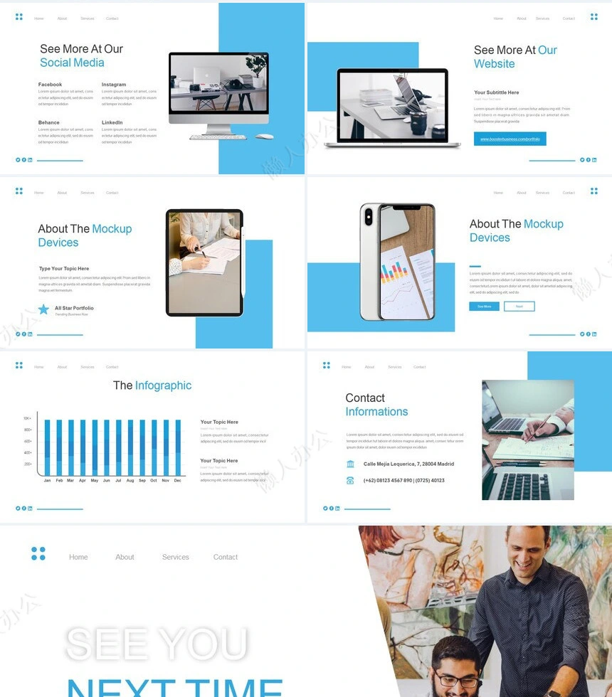 欧美简约时尚公司团队介绍商业计划书通用PPT模板