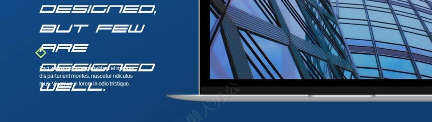 欧美风蓝色通用PPT模板