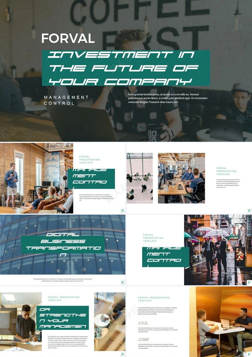 淡雅欧美风通用PPT模板