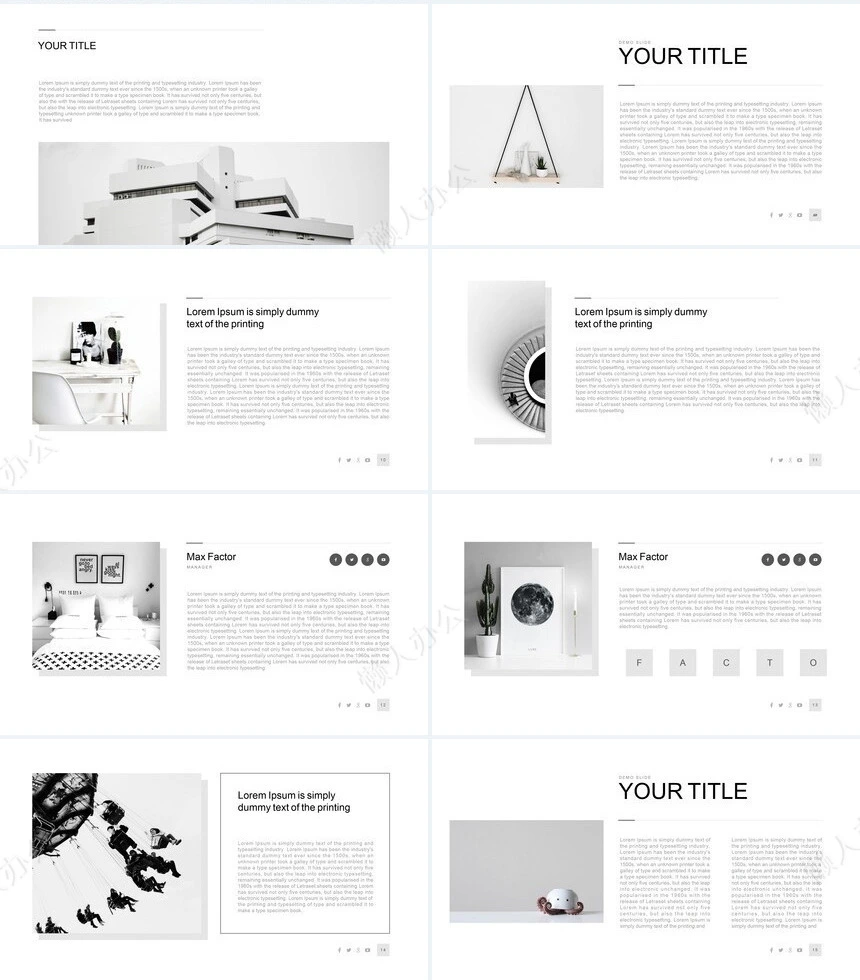 灰色杂志风建筑装修设计广告策划商业计划书通用PPT模板