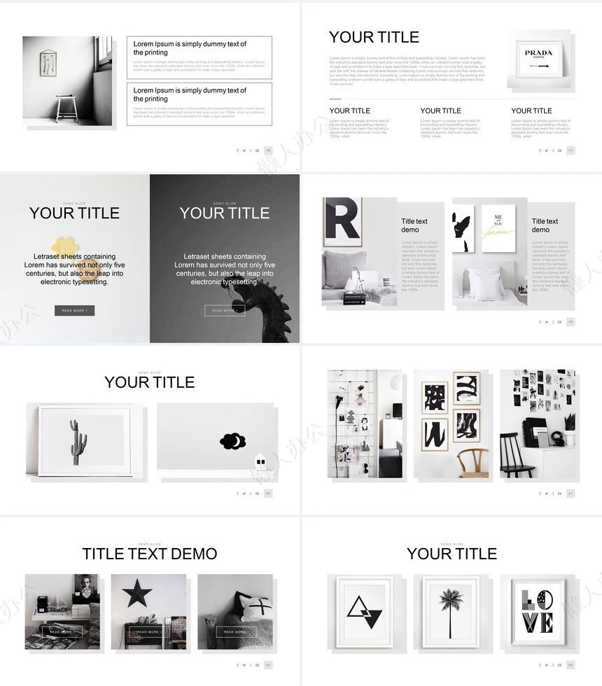 灰色杂志风建筑装修设计广告策划商业计划书通用PPT模板