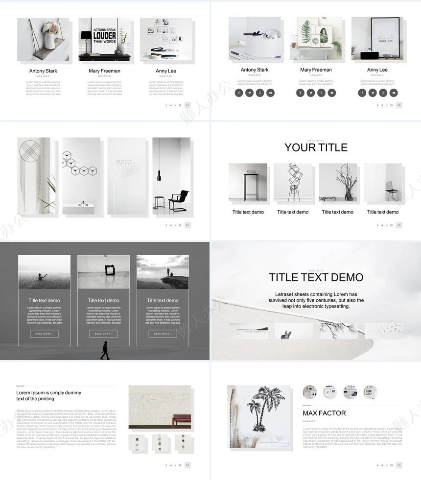 灰色杂志风建筑装修设计广告策划商业计划书通用PPT模板