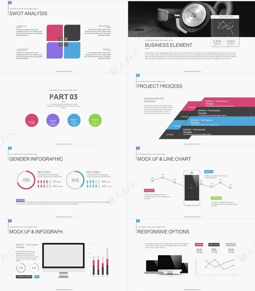 炫彩时尚简约杂志风通用PPT模板