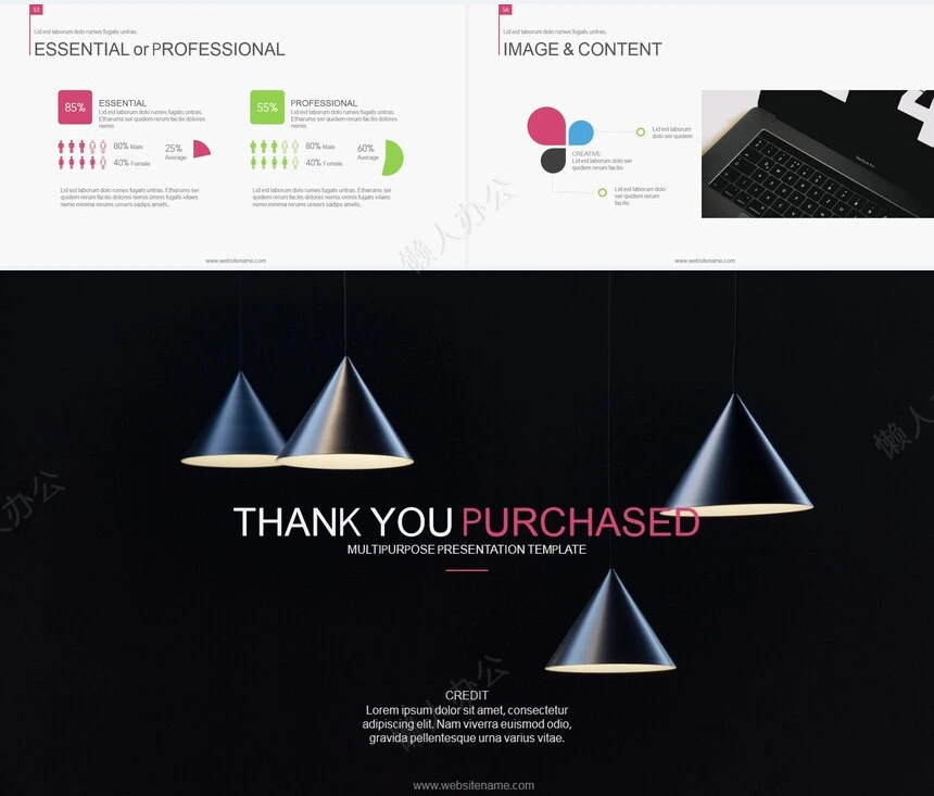 炫彩时尚简约杂志风通用PPT模板