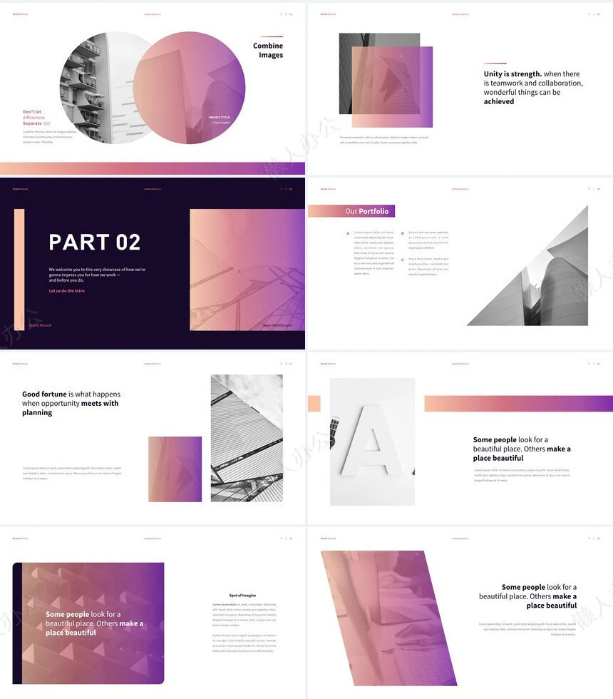 炫彩欧美通用PPT模板