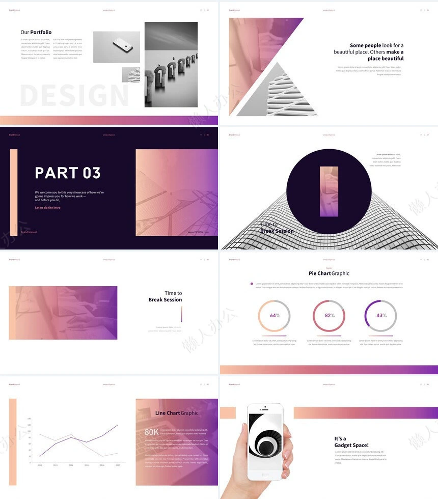 炫彩欧美通用PPT模板