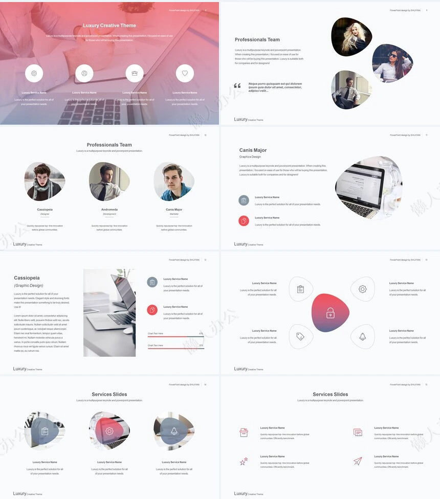 玫红灰时尚欧美商业计划书通用PPT模板