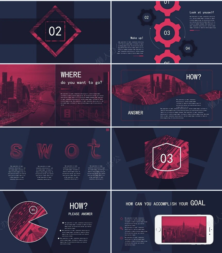 电影风欧美轻奢牌商业计划书项目简介PPT模板