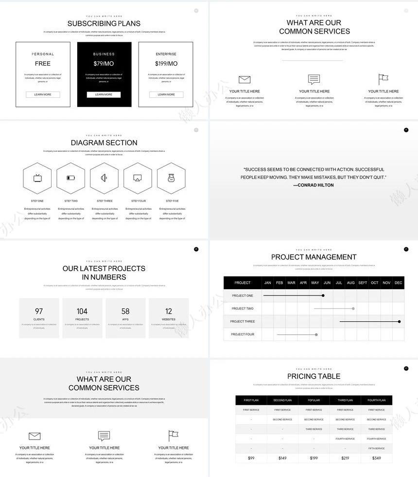 简约欧美杂志风高端通用PPT模板