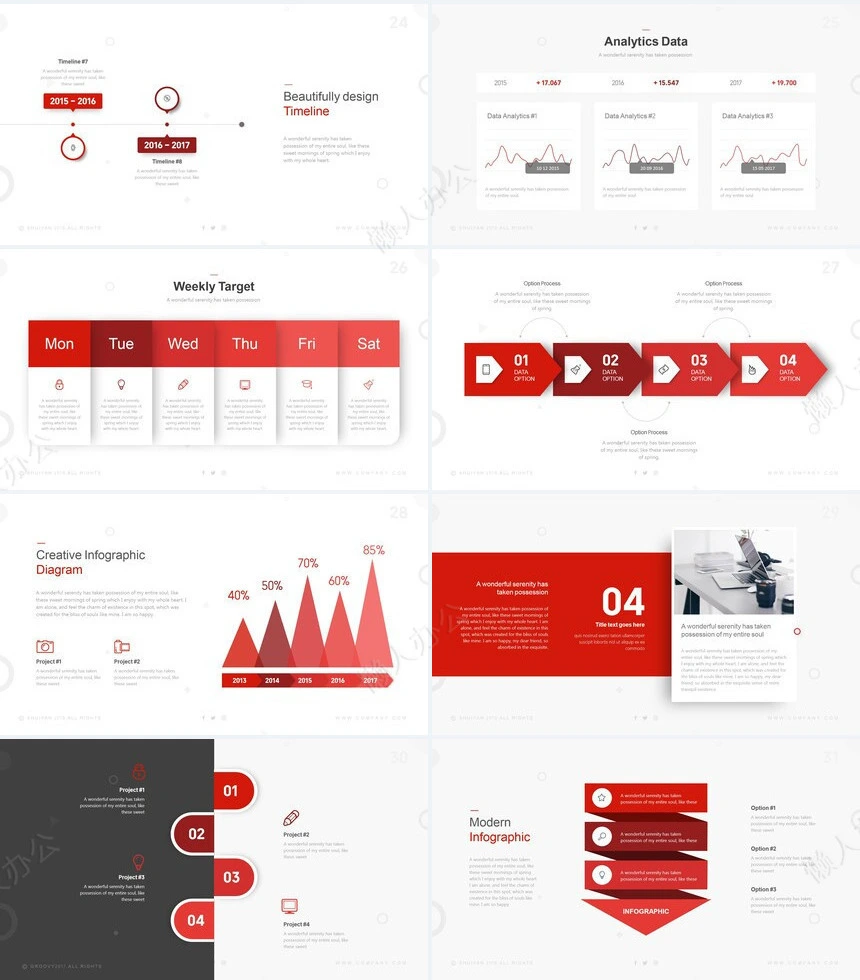 简约设计欧美通用PPT模板