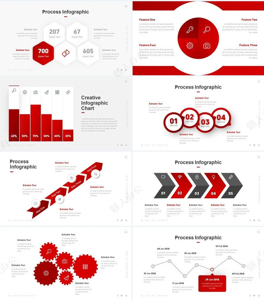 红灰商务欧美风数据表格企业宣传通用PPT模板