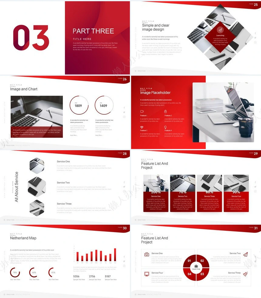 红色时尚高端品牌宣传通用PPT模板