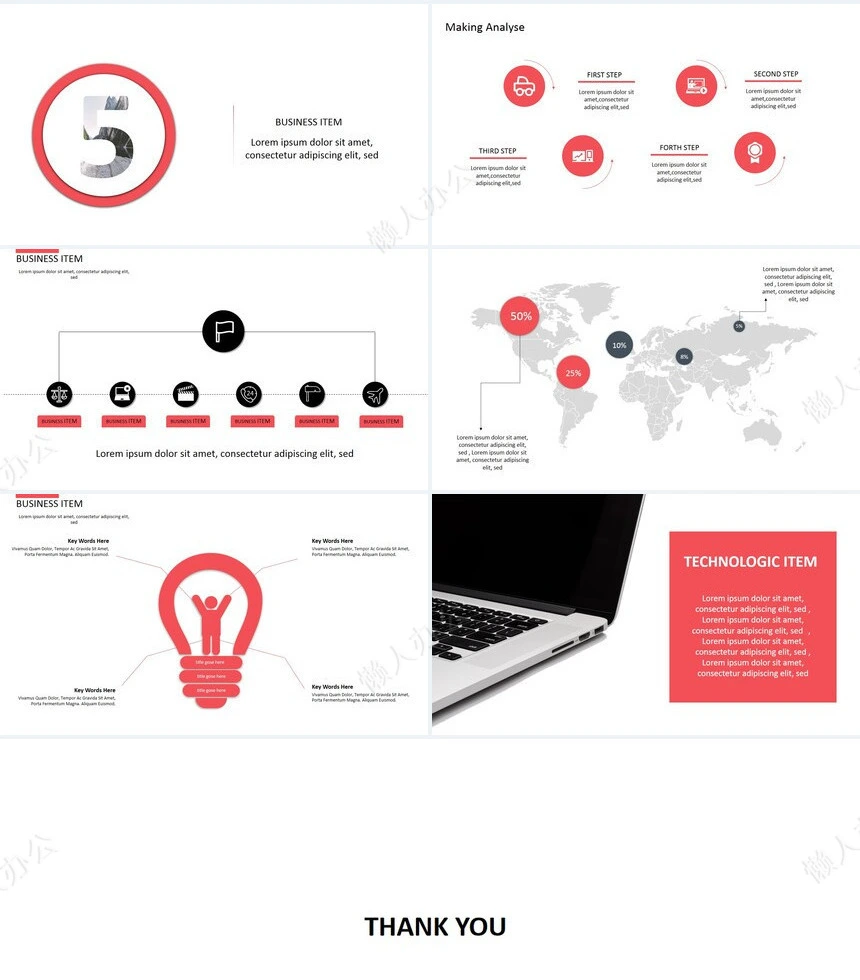 红色简约大气商务商业计划书项目简介PPT模板