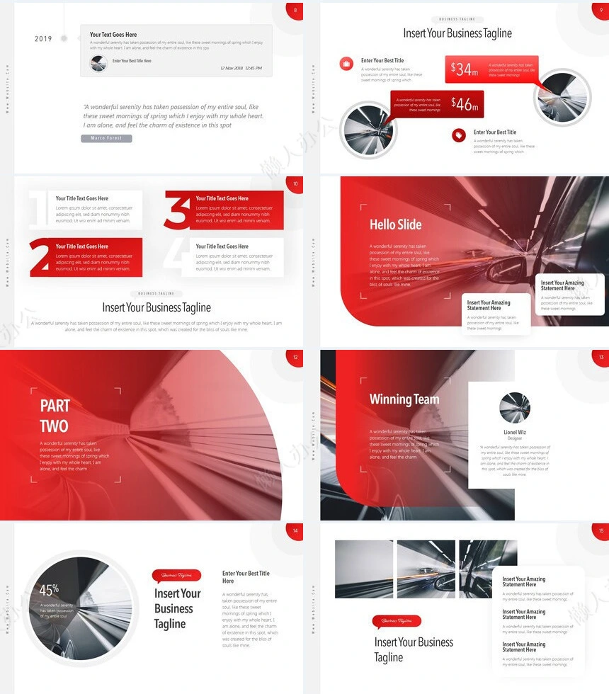 红色简约时尚风公司介绍商业计划书通用PPT模板