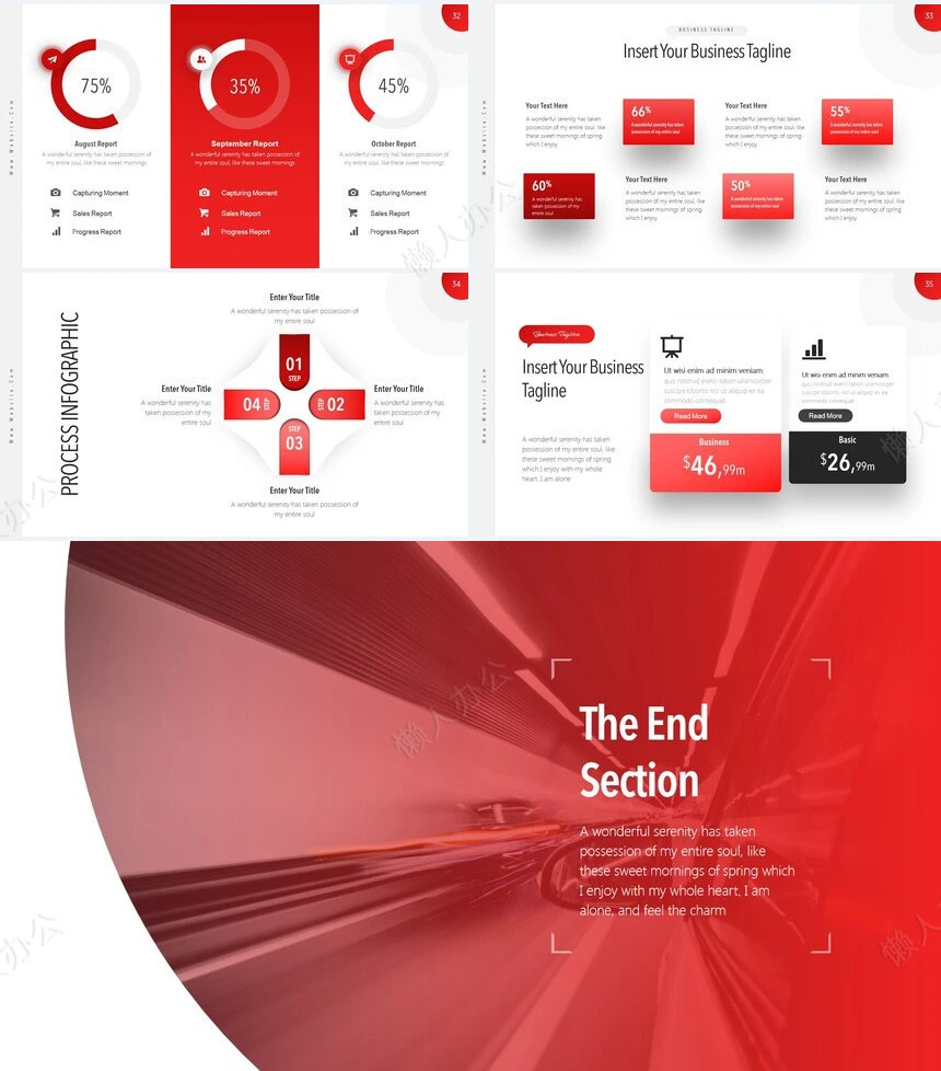 红色简约时尚风公司介绍商业计划书通用PPT模板
