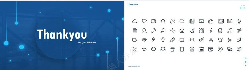 线条思维蓝色杂志风商业计划书PPT模板