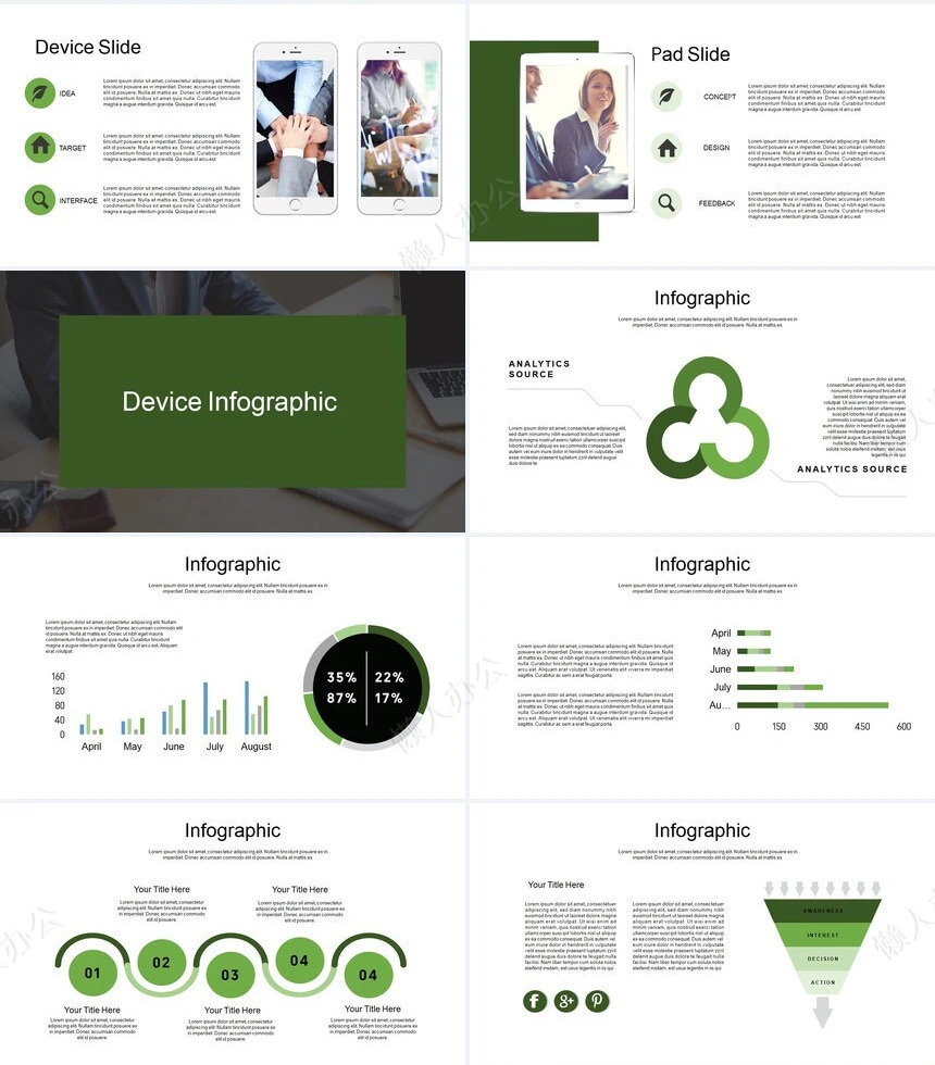 绿色地图表格数据欧美风公司简介商业计划书PPT模板