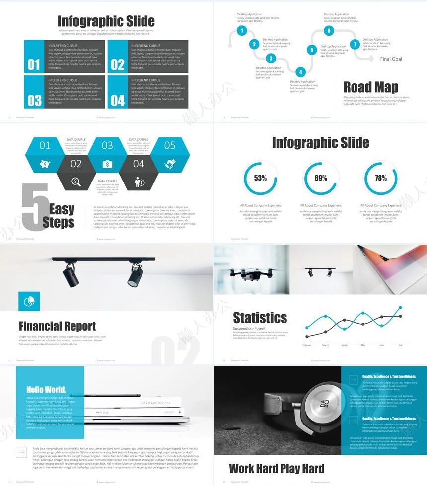 蓝灰色欧美电子科技产品介绍通用PPT模板