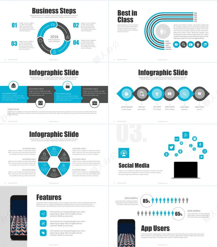 蓝灰色欧美电子科技产品介绍通用PPT模板