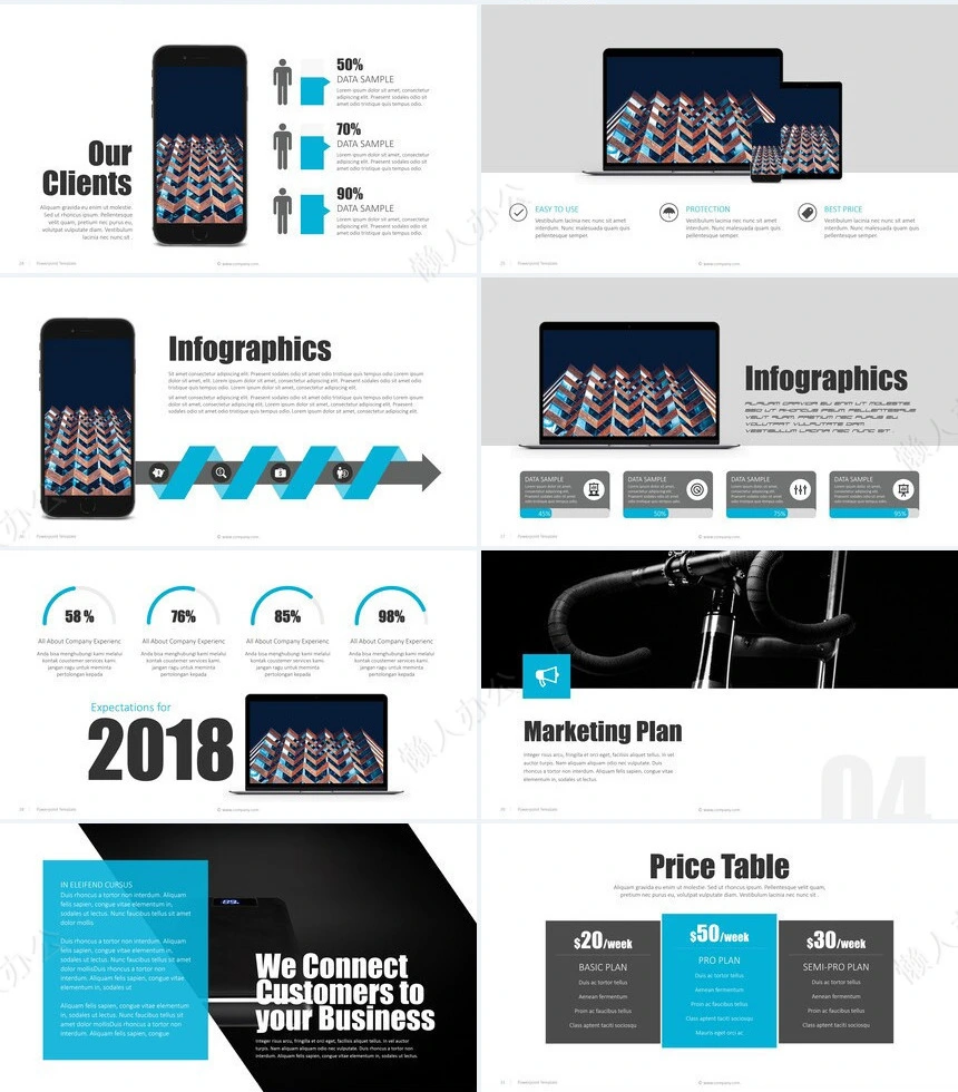 蓝灰色欧美电子科技产品介绍通用PPT模板