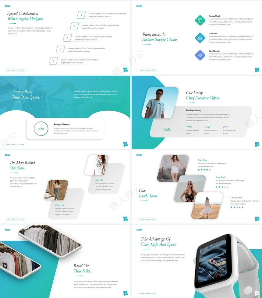 蓝色服装设计品牌宣传广告策划PPT模板