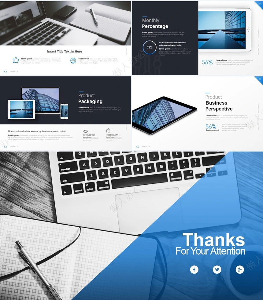 蓝色欧美风公司简介产品介绍商业计划书PPT模板