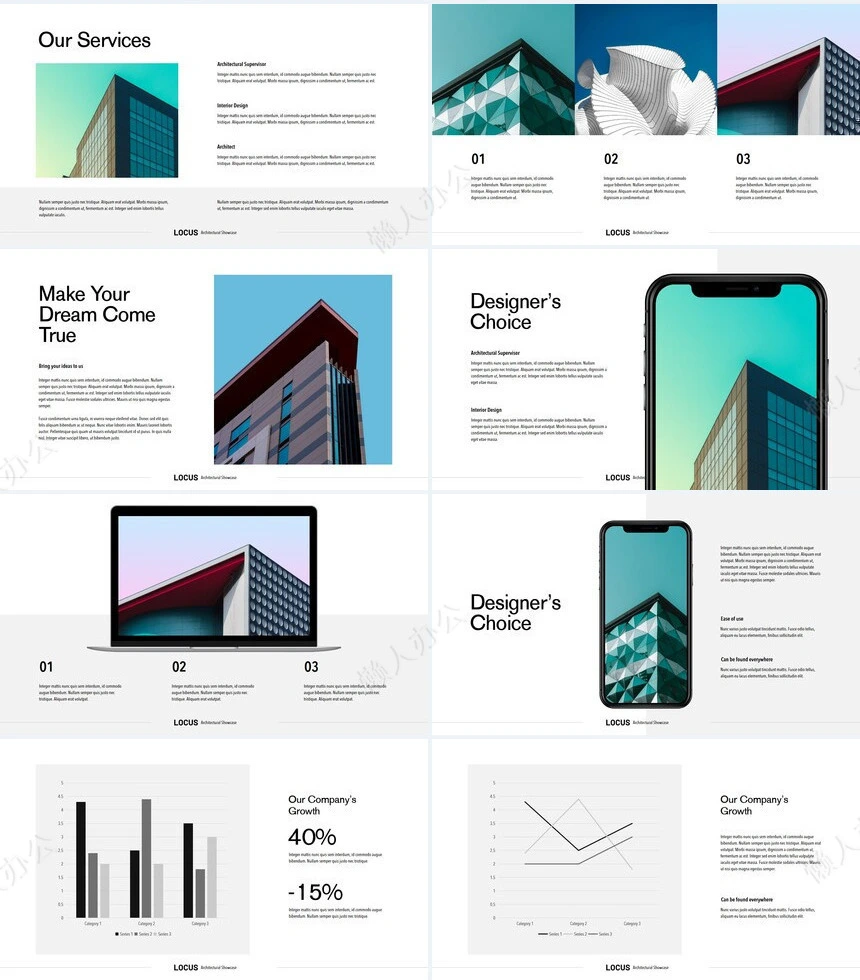蓝色欧美风建筑设计广告策划品牌宣传PPT模板