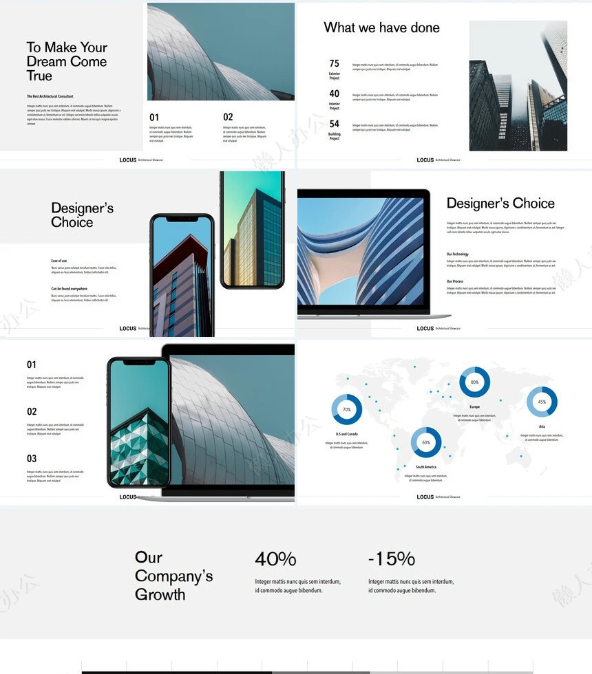 蓝色欧美风建筑设计广告策划品牌宣传PPT模板
