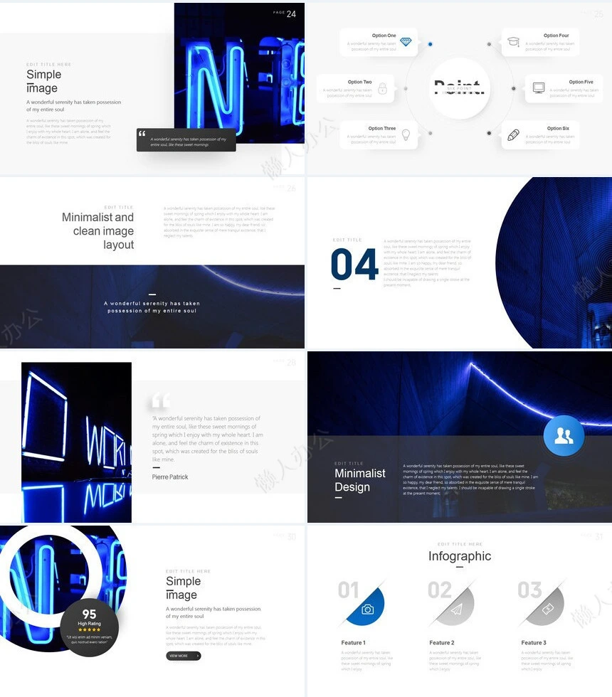 蓝色电子产品高端品牌宣传通用PPT模板