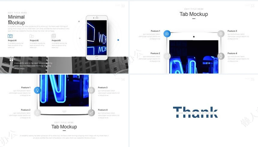 蓝色电子产品高端品牌宣传通用PPT模板