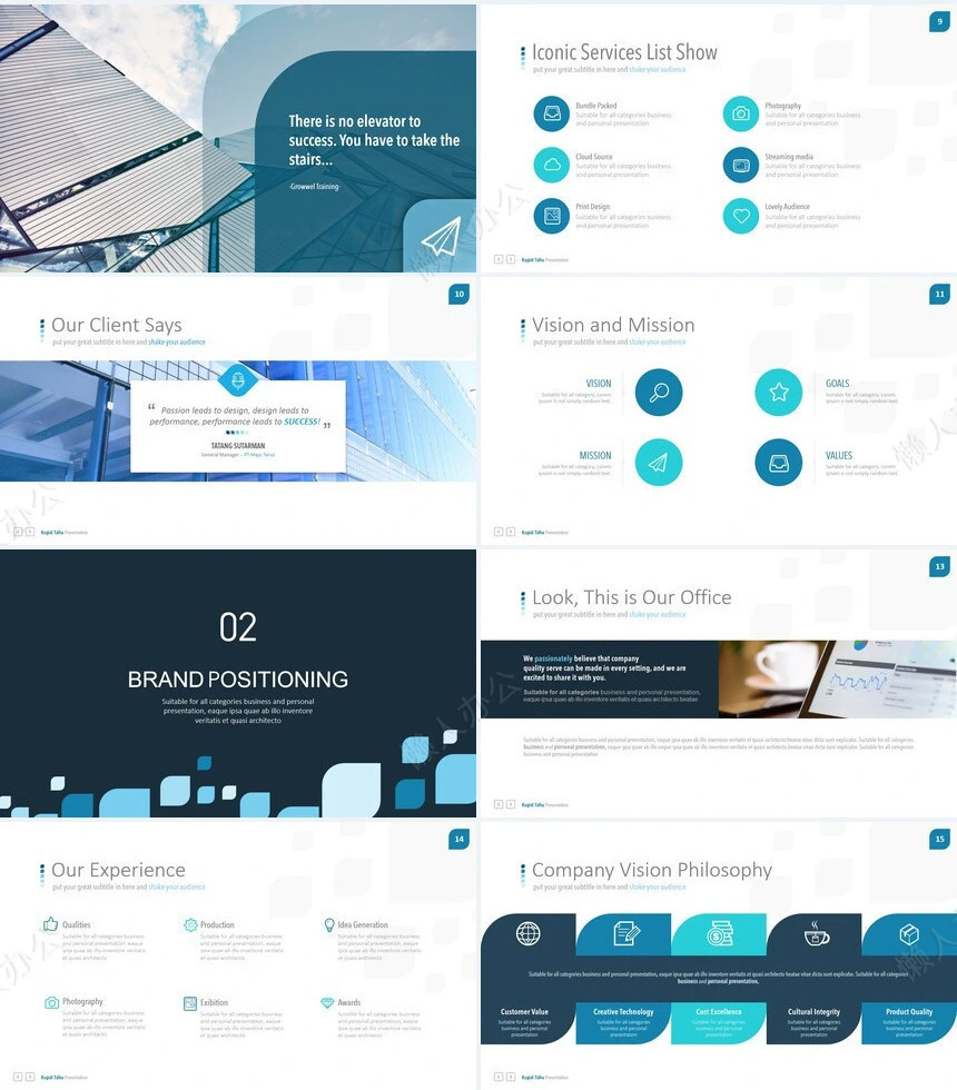 蓝色简约通用PPT模板