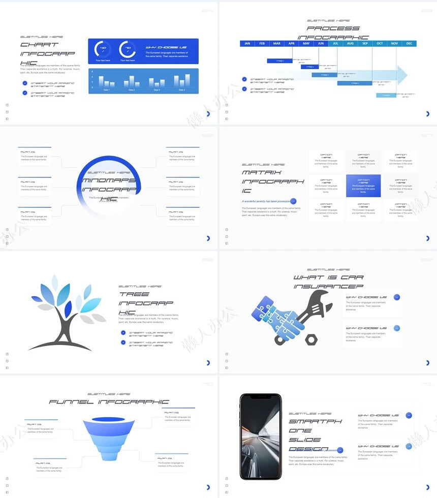蓝色高楼欧美风品牌宣传广告策划通用PPT模板
