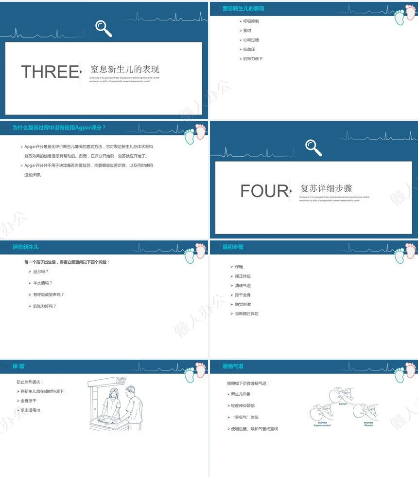 蓝色医疗新生儿复苏CPR护理PPT