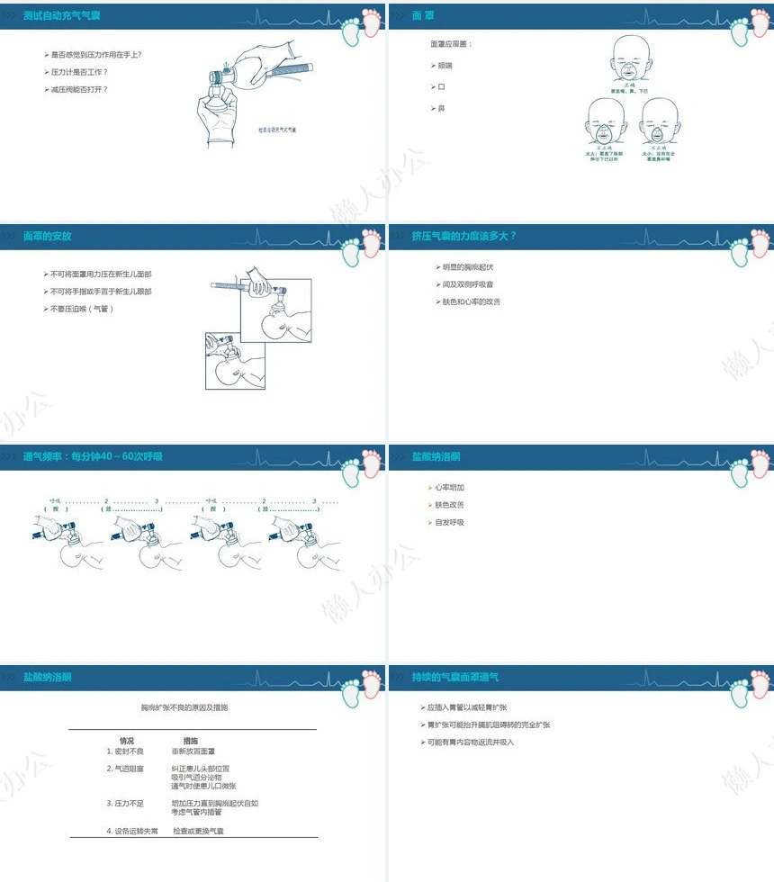 蓝色医疗新生儿复苏CPR护理PPT