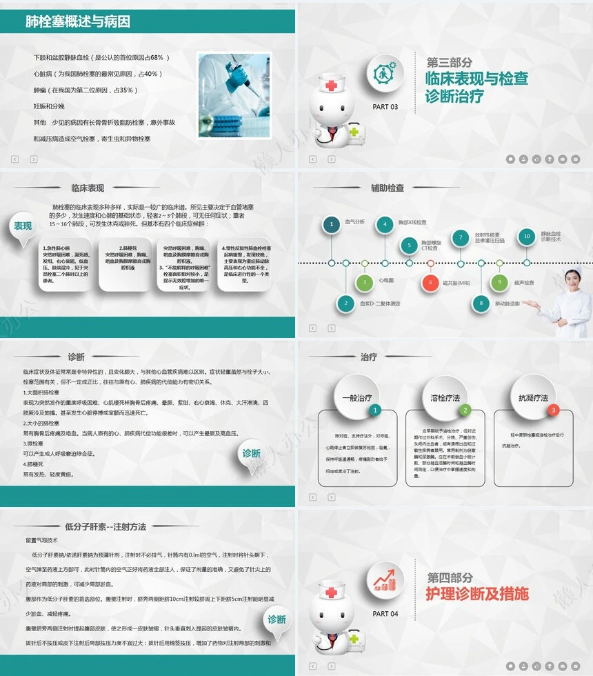 轻商务写真现代肺栓塞病人的护理模板