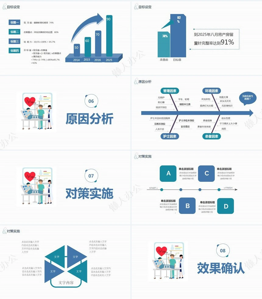 品管圈医疗通用PPT模板(6)