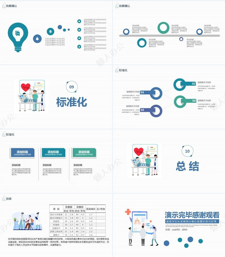 品管圈医疗通用PPT模板(6)