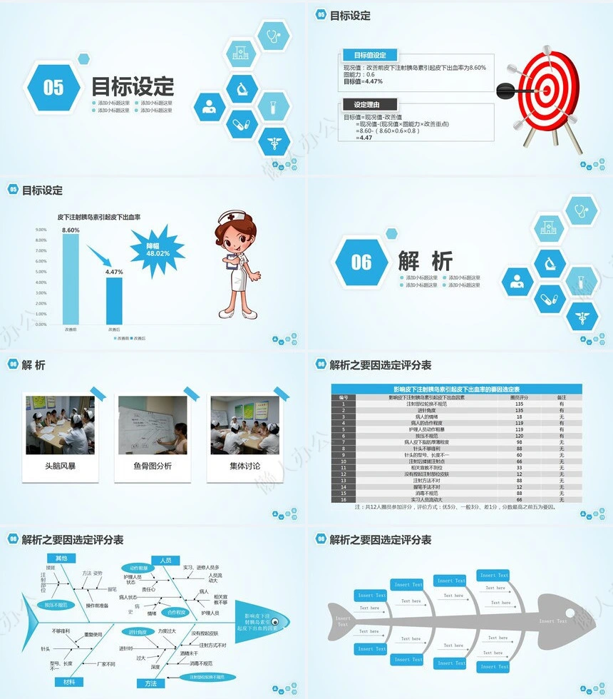 简约清爽蓝色品管圈