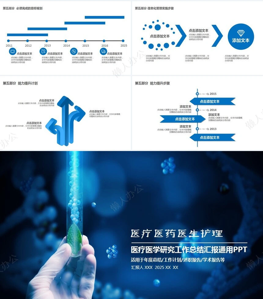 医疗医学工作总结汇报通用PPT模板(142)