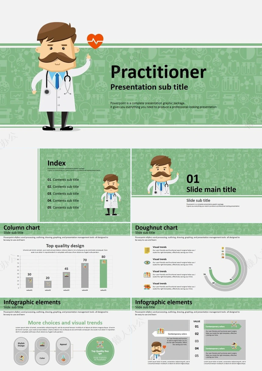 医疗医学工作总结汇报通用PPT模板(151)