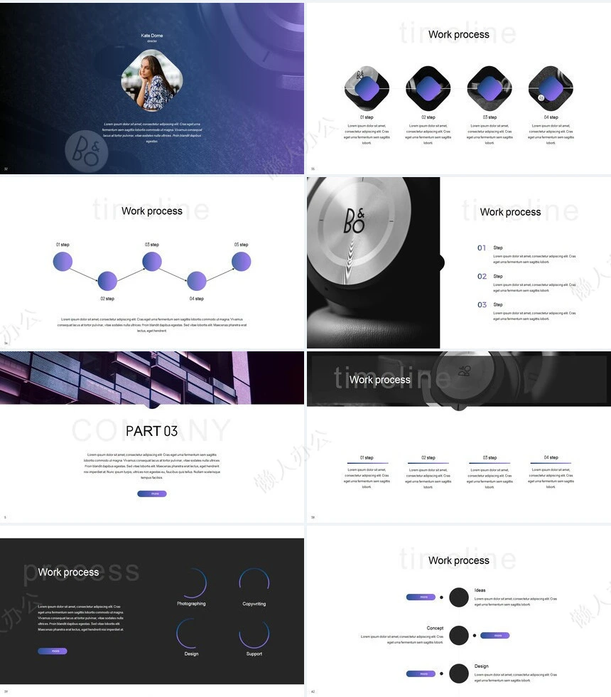 高级紫色时尚欧美风电子科技产品发布项目介绍通用PPT模板