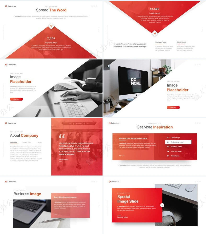 高级红商务欧美风广告策划商业计划书通用PPT模板