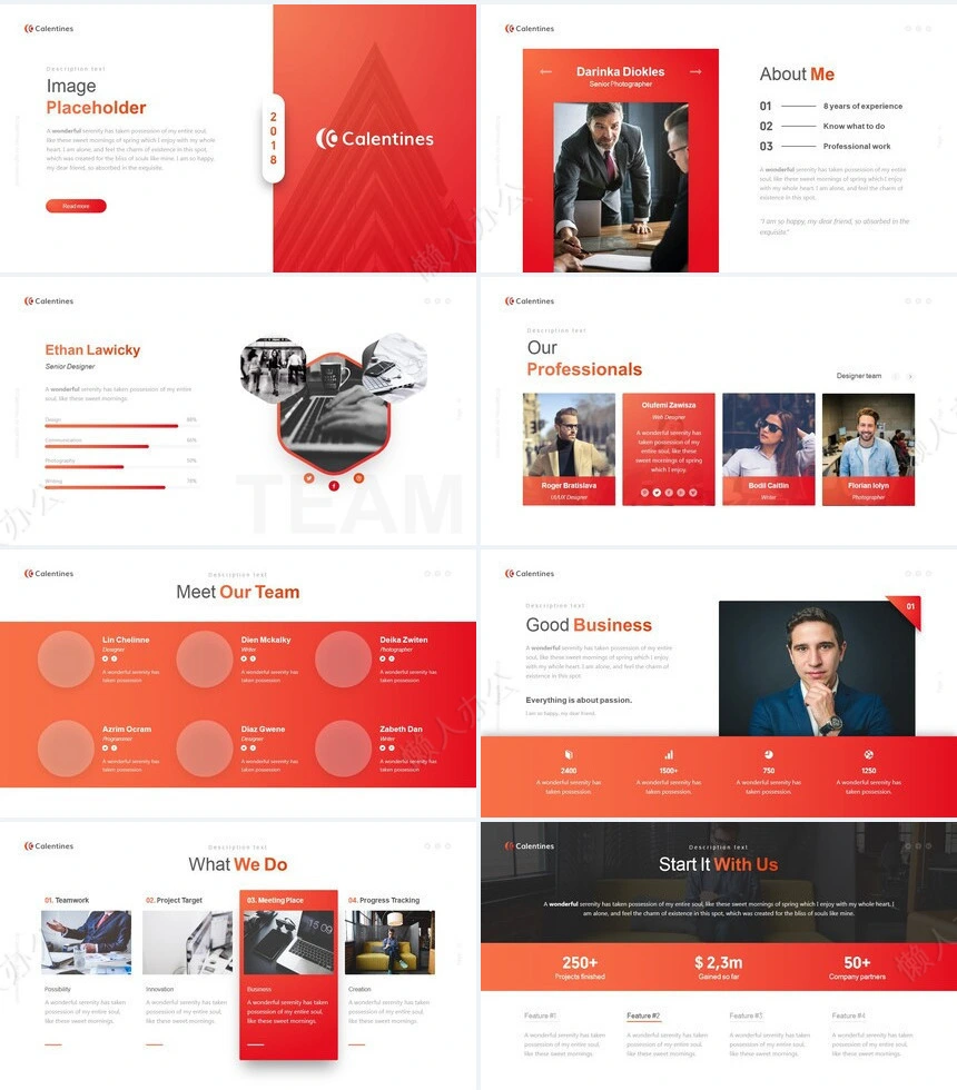 高级红商务欧美风广告策划商业计划书通用PPT模板