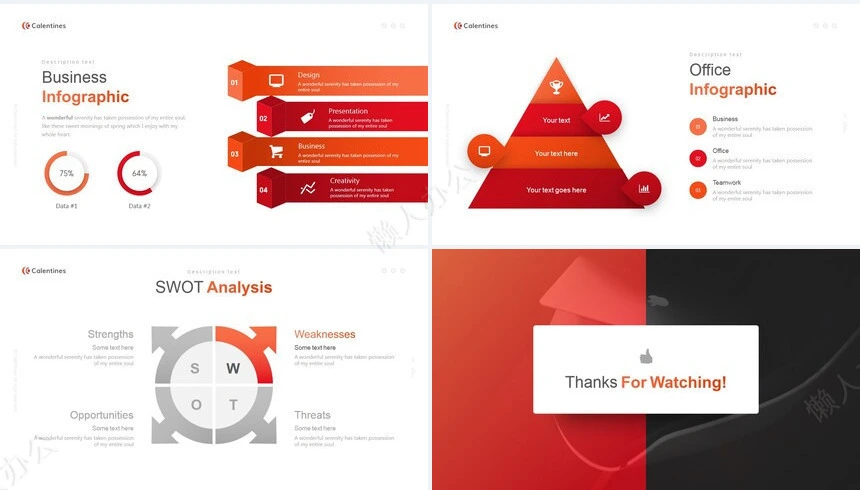 高级红商务欧美风广告策划商业计划书通用PPT模板