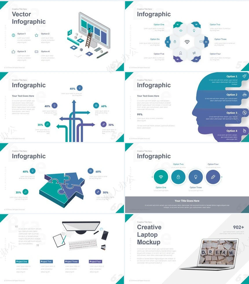 高级蓝时尚欧美风通用PPT模板