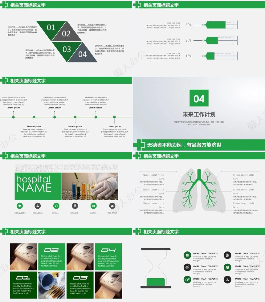 医疗医学工作总结汇报通用PPT模板(203)