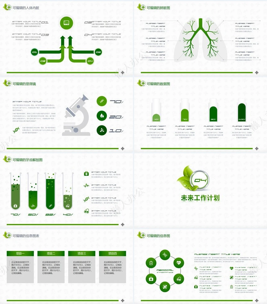 医疗医学工作总结汇报通用PPT模板(204)
