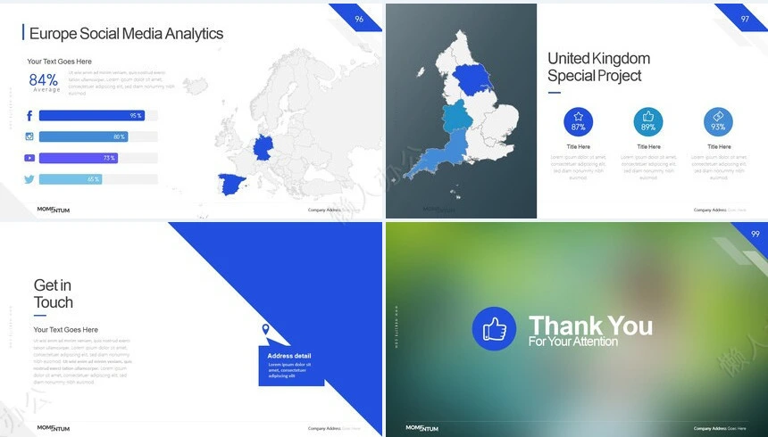 黑蓝高级欧美风公司简介商务报告PPT模板