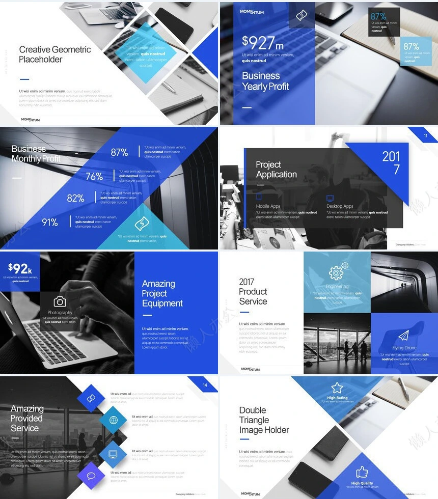黑蓝高级欧美风公司简介商务报告PPT模板